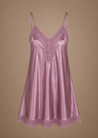 Delphine Lace-Trim Chemise Mauve
