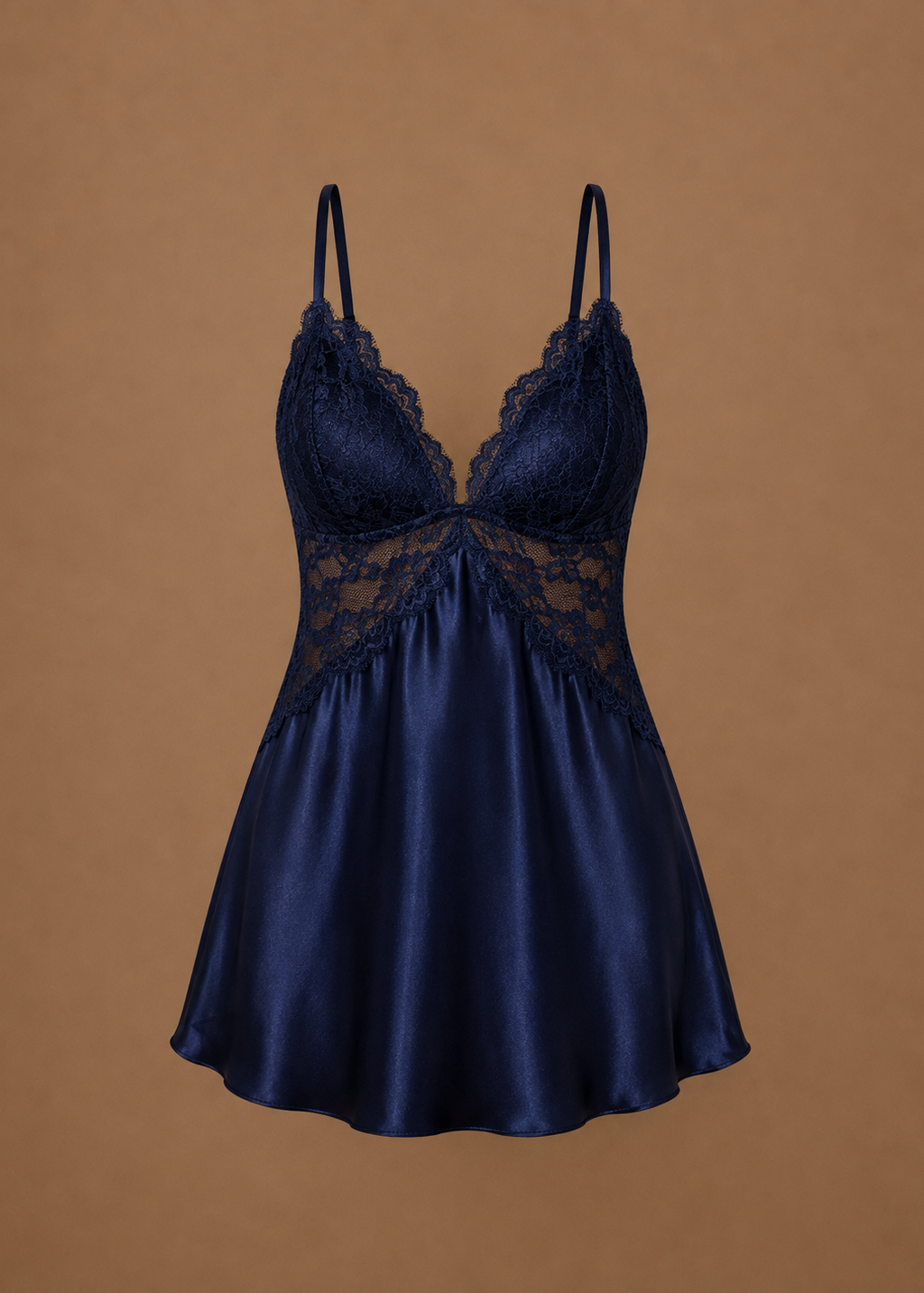 Seraphine Lace Slip Chemise Navy