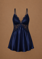 Seraphine Lace Slip Chemise Navy