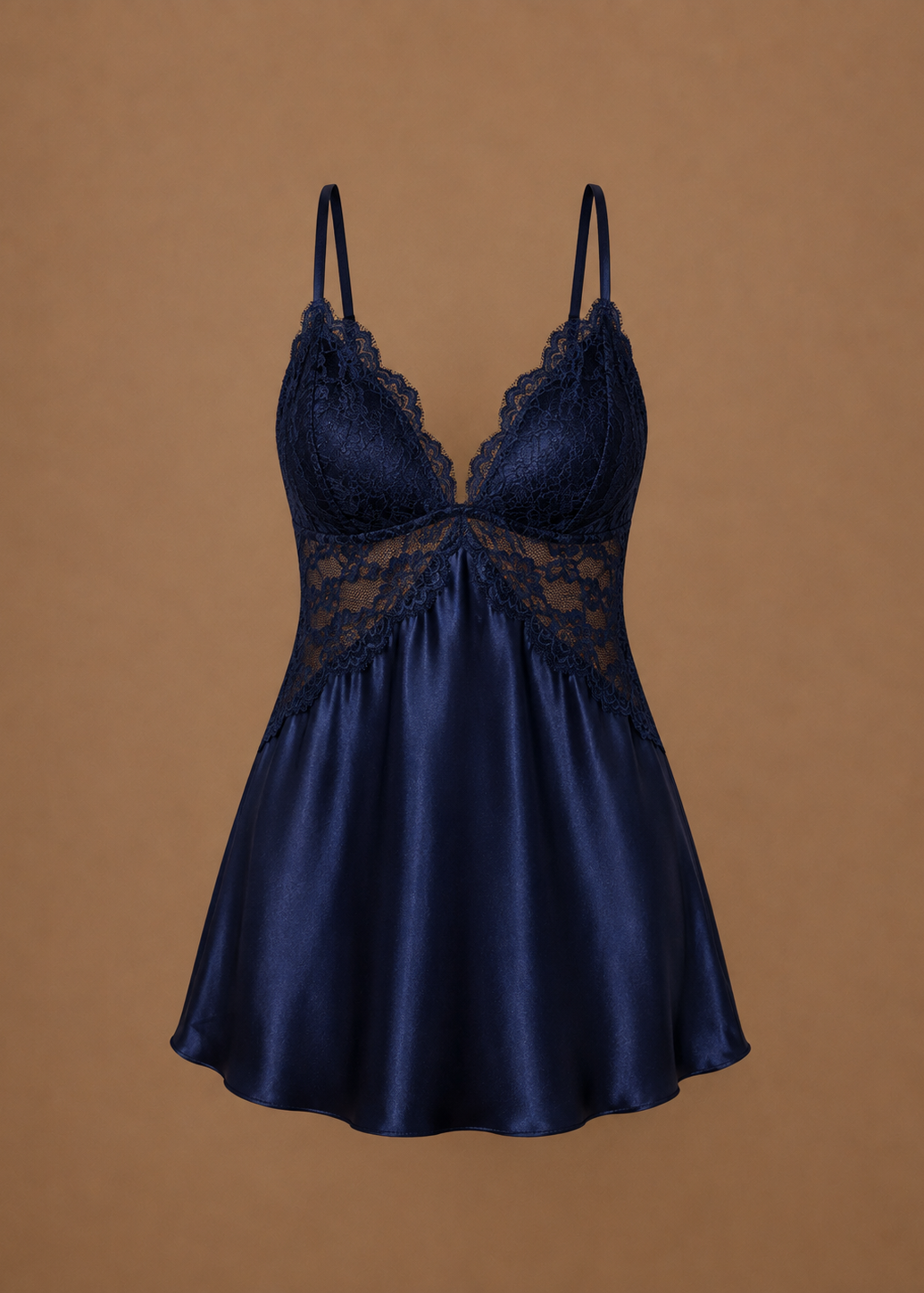 Seraphine Lace Slip Chemise Navy