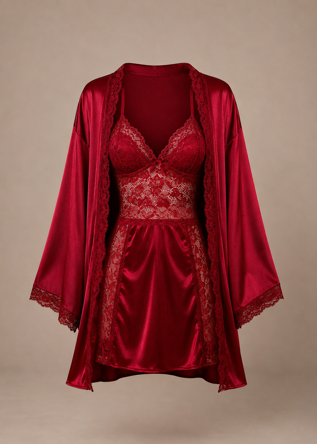 Camille Satin Chemise & Robe Set