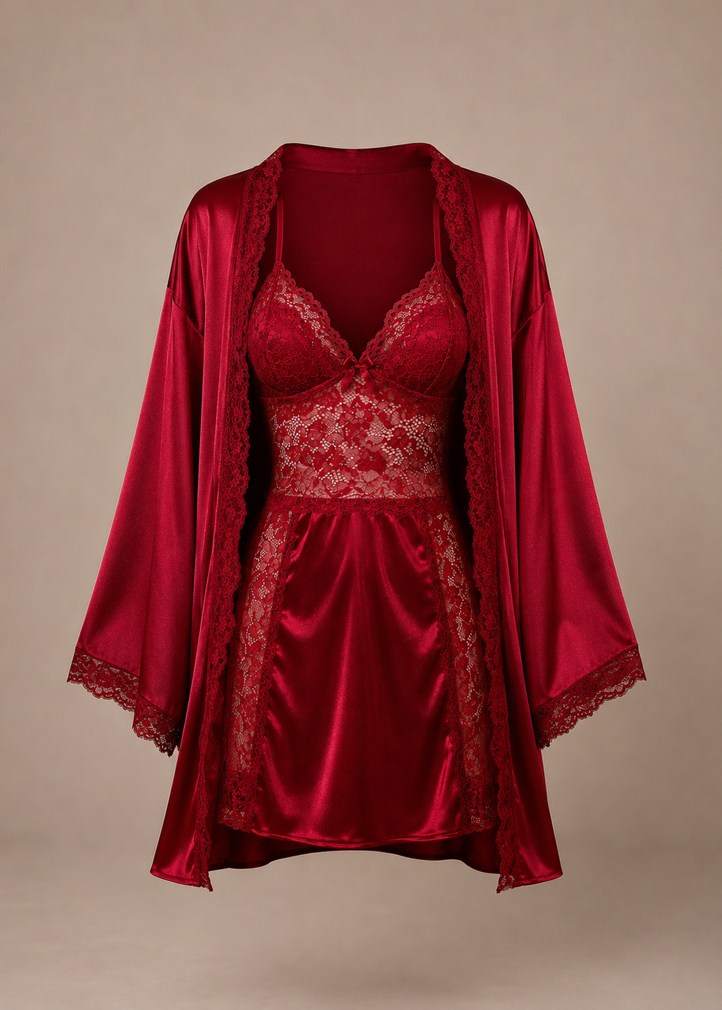 Camille Satin Chemise & Robe Set