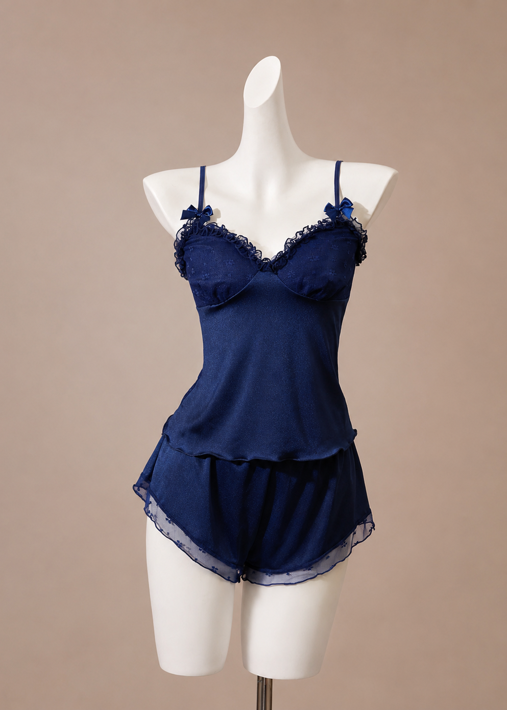 Aurelia Satin Cami Set Navy
