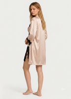 Anaïs Lace-Trim Chemise & Robe Set Champagne