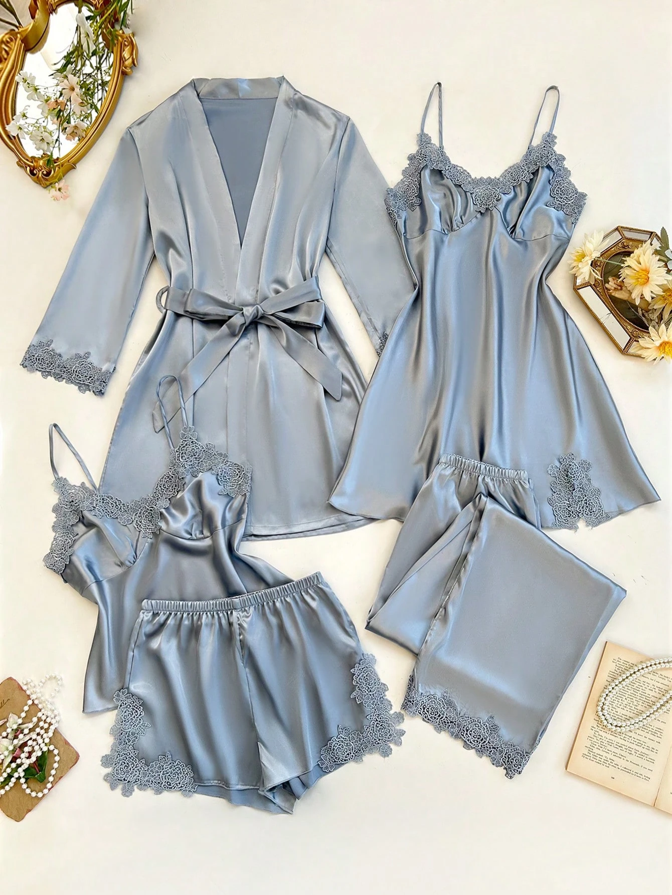 Aria 5-Piece Satin Set