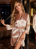 Apolline Satin Chemise & Robe Set