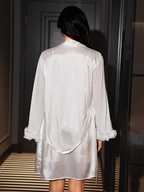 Colette Satin Chemise & Robe Set Ivory
