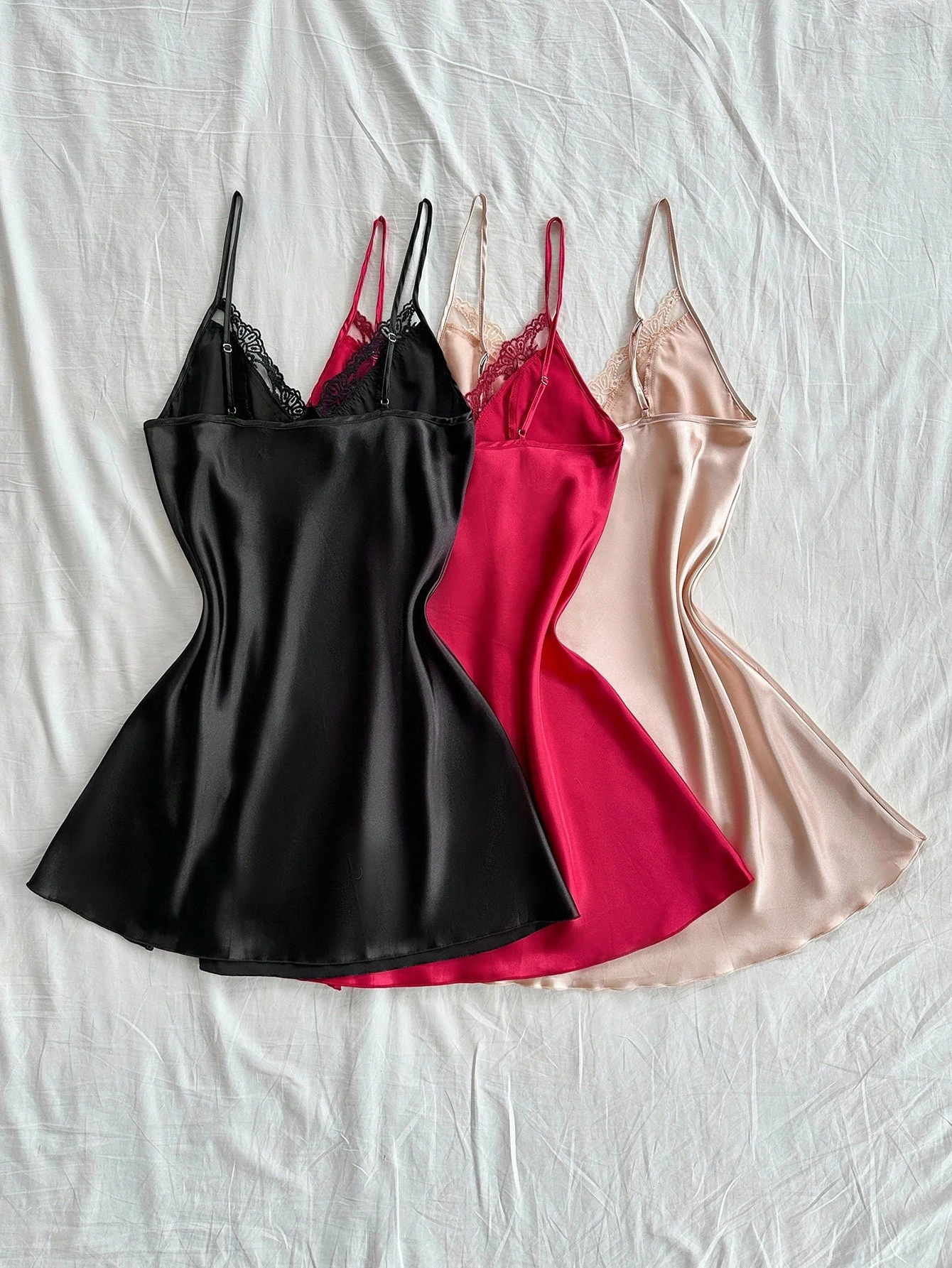 Océane Satin Slip Chemise Set