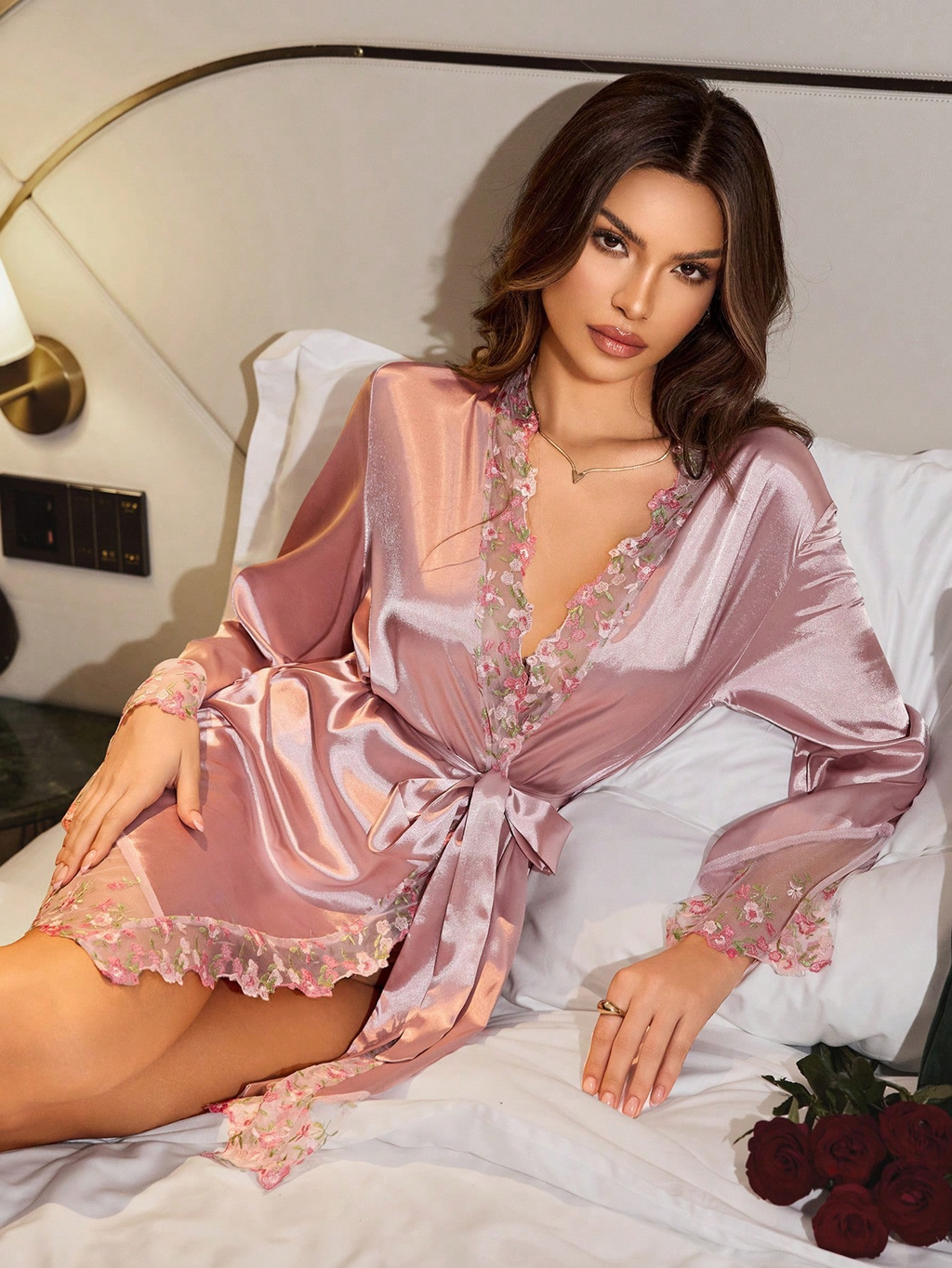 Sabine Satin Chemise & Robe Set