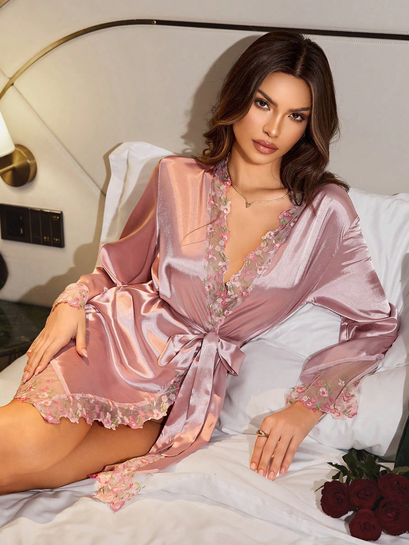 Sabine Satin Chemise & Robe Set
