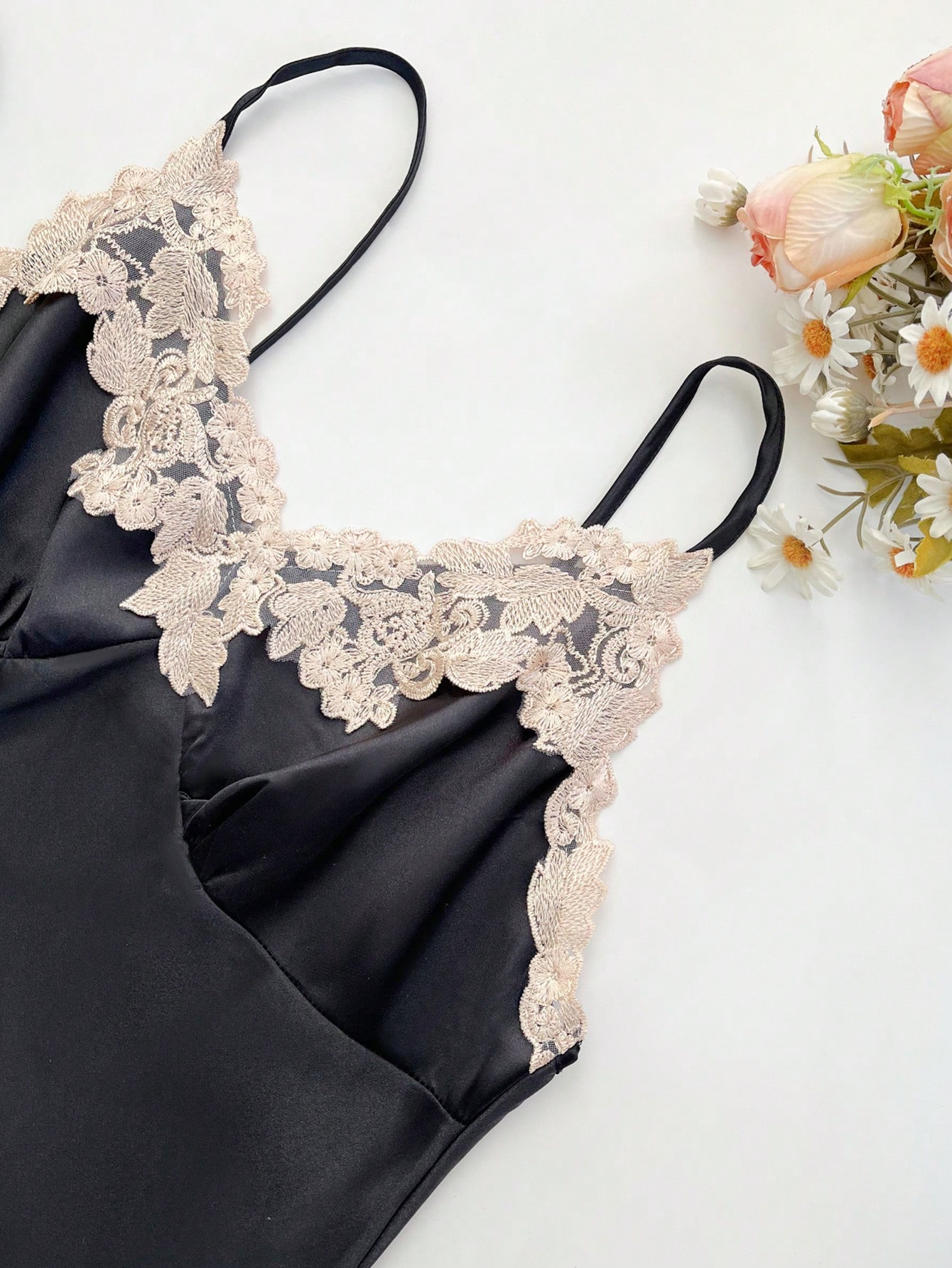 Seraphina 4-Piece Satin Set Black