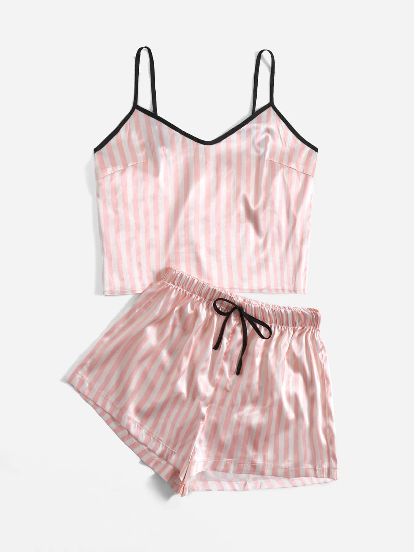 Pippa Striped Satin Cami Set