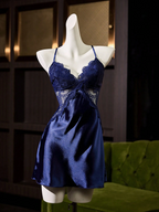 Seraphine Lace Slip Chemise Navy