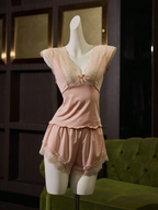 Rosalie Satin Cami Set & Robe Blush