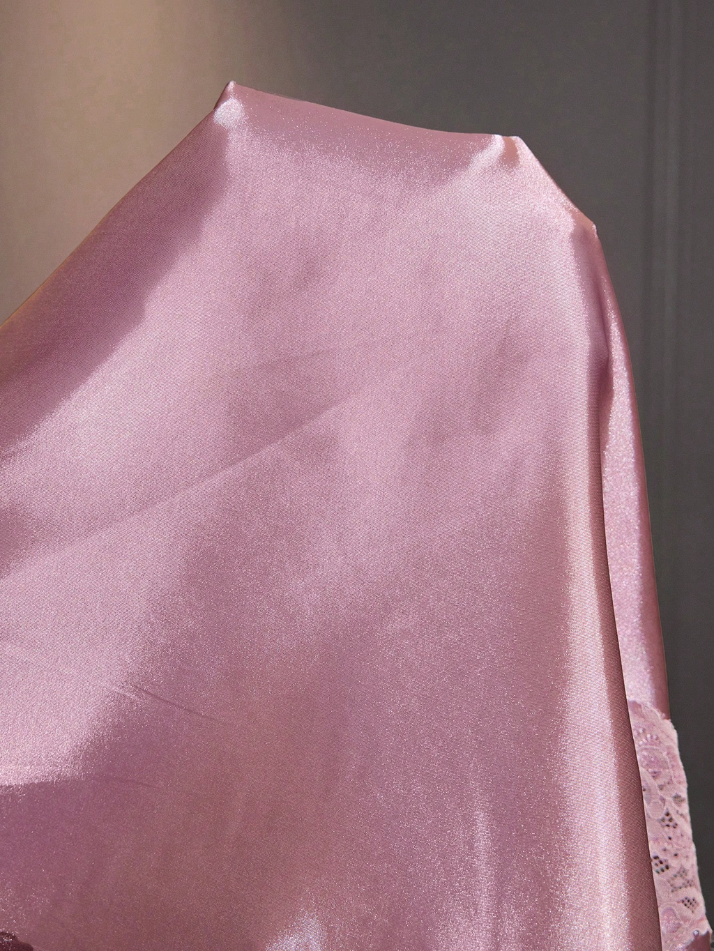 Delphine Lace-Trim Chemise Mauve