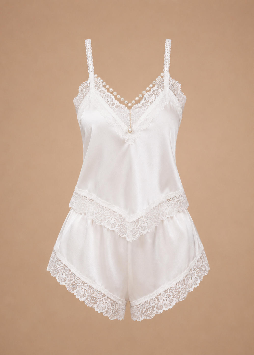 Lillian Lace-Trim Cami Set
